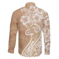 Polynesian Women's Day Family Matching Mermaid Dress and Hawaiian Shirt Brown Hibiscus Flowers With Polynesian Pattern LT05 - Polynesian Pride