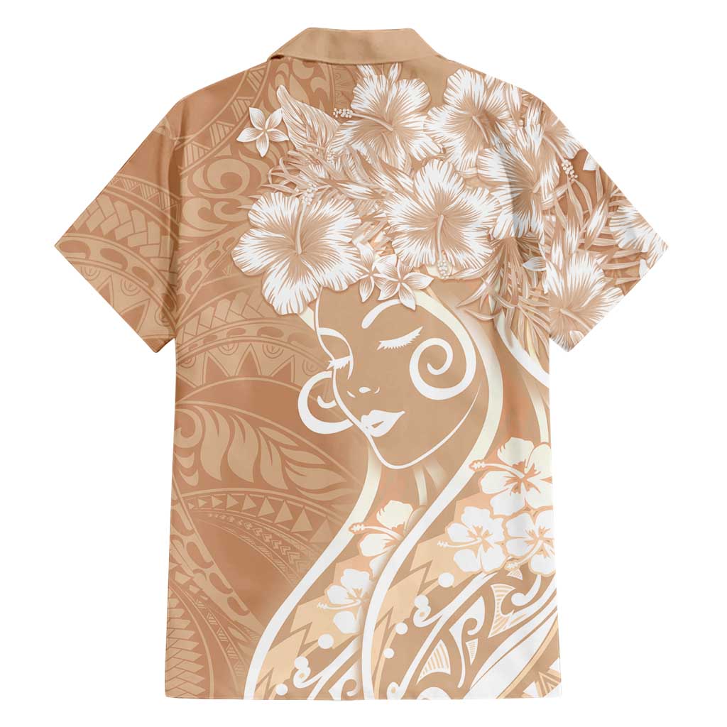 Polynesian Women's Day Family Matching Off The Shoulder Long Sleeve Dress and Hawaiian Shirt Brown Hibiscus Flowers With Polynesian Pattern LT05 - Polynesian Pride