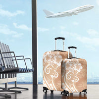 Polynesian Women's Day Luggage Cover Brown Hibiscus Flowers With Polynesian Pattern