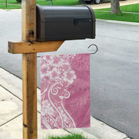 Polynesian Women's Day Garden Flag Pink Hibiscus Flowers With Polynesian Pattern