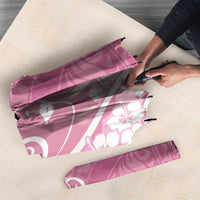 Polynesian Women's Day Umbrella Pink Hibiscus Flowers With Polynesian Pattern