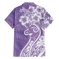 Polynesian Women's Day Family Matching Off Shoulder Maxi Dress and Hawaiian Shirt Purple Hibiscus Flowers With Polynesian Pattern LT05 - Polynesian Pride