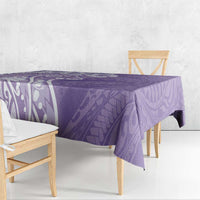 Polynesian Women's Day Tablecloth Purple Hibiscus Flowers With Polynesian Pattern