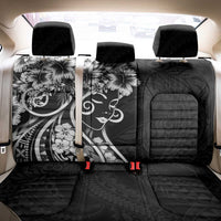 Polynesian Women's Day Back Car Seat Cover Black Hibiscus Flowers With Polynesian Pattern