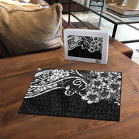 Polynesian Women's Day Puzzle Black Hibiscus Flowers With Polynesian Pattern