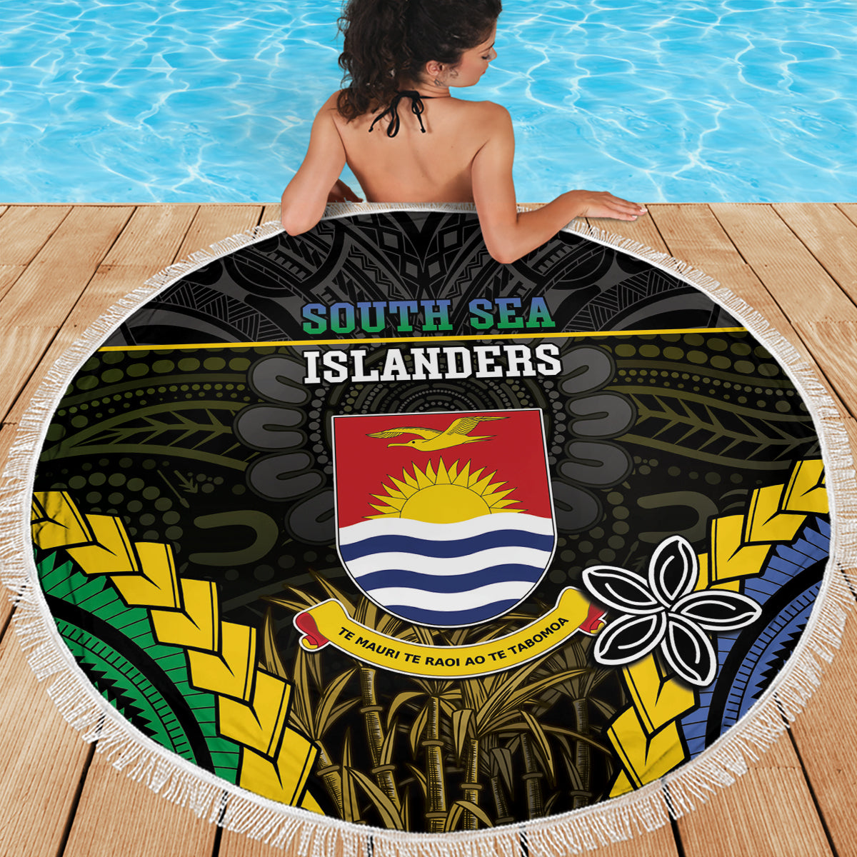 South Sea Islanders And Gilbert Islands Beach Blanket Kanakas Polynesian Pattern