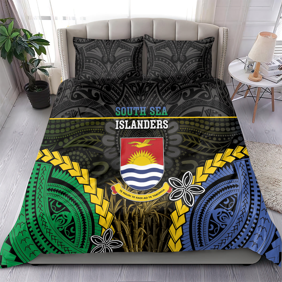 South Sea Islanders And Gilbert Islands Bedding Set Kanakas Polynesian Pattern