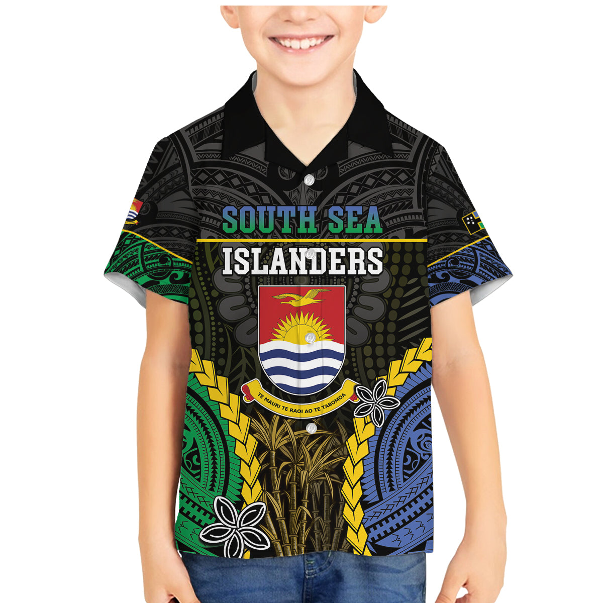 Personalised South Sea Islanders And Gilbert Islands Family Matching Mermaid Dress and Hawaiian Shirt Kanakas Polynesian Pattern
