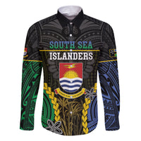 Personalised South Sea Islanders And Gilbert Islands Family Matching Short Sleeve Bodycon Dress and Hawaiian Shirt Kanakas Polynesian Pattern