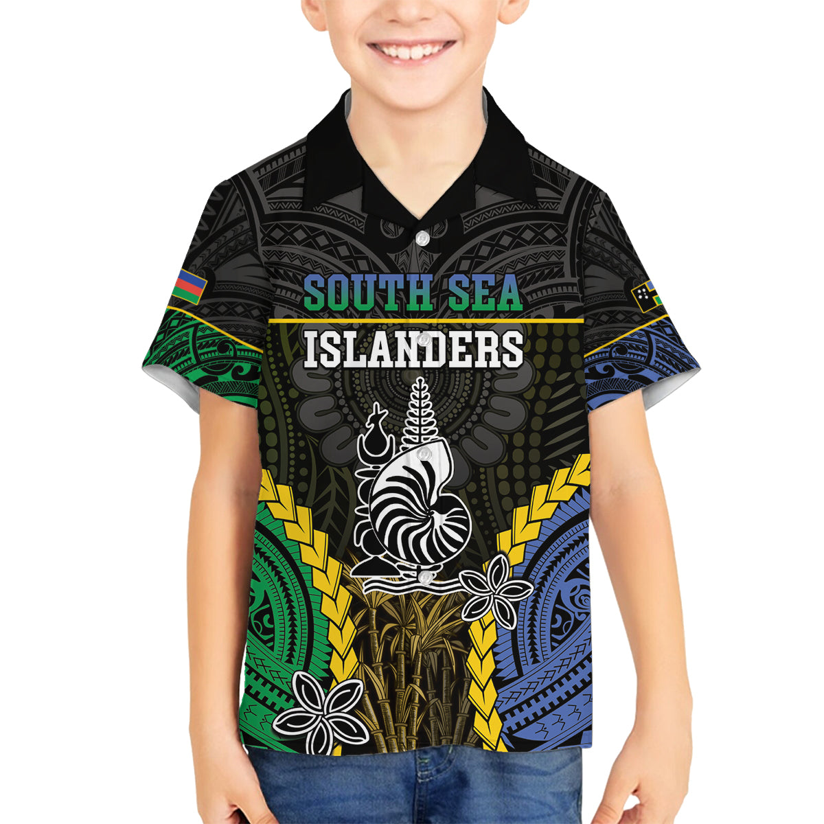 Personalised South Sea Islanders And New Caledonia Family Matching Off The Shoulder Long Sleeve Dress and Hawaiian Shirt Kanakas Polynesian Pattern