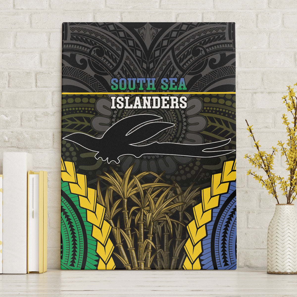 South Sea Islanders And New Ireland Canvas Wall Art Kanakas Polynesian Pattern