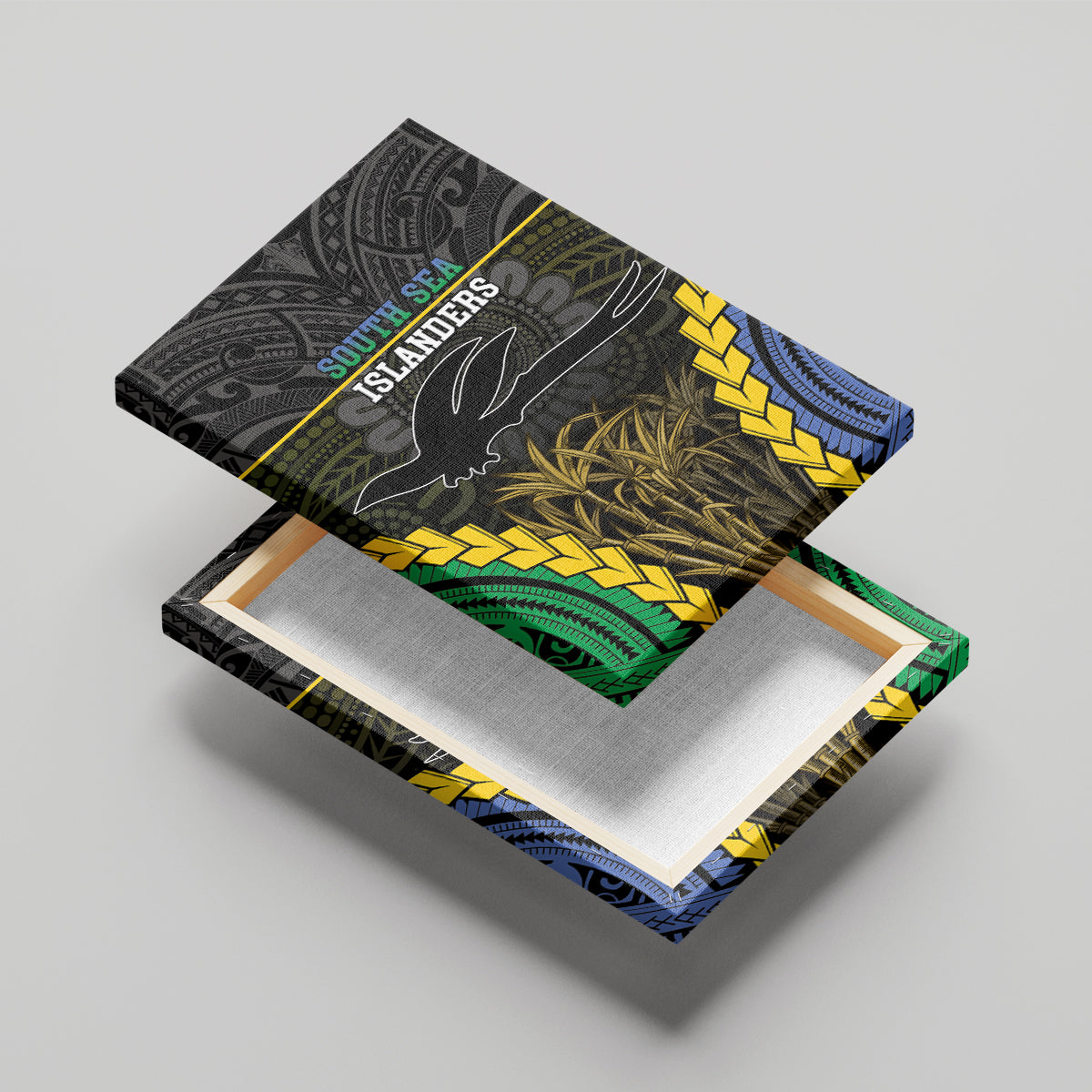 South Sea Islanders And New Ireland Canvas Wall Art Kanakas Polynesian Pattern