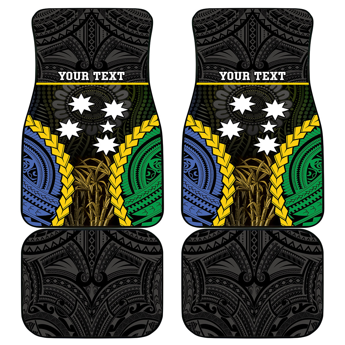 South Sea Islanders And New Ireland Car Mats Kanakas Polynesian Pattern