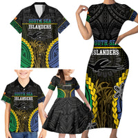 Personalised South Sea Islanders And New Ireland Family Matching Short Sleeve Bodycon Dress and Hawaiian Shirt Kanakas Polynesian Pattern