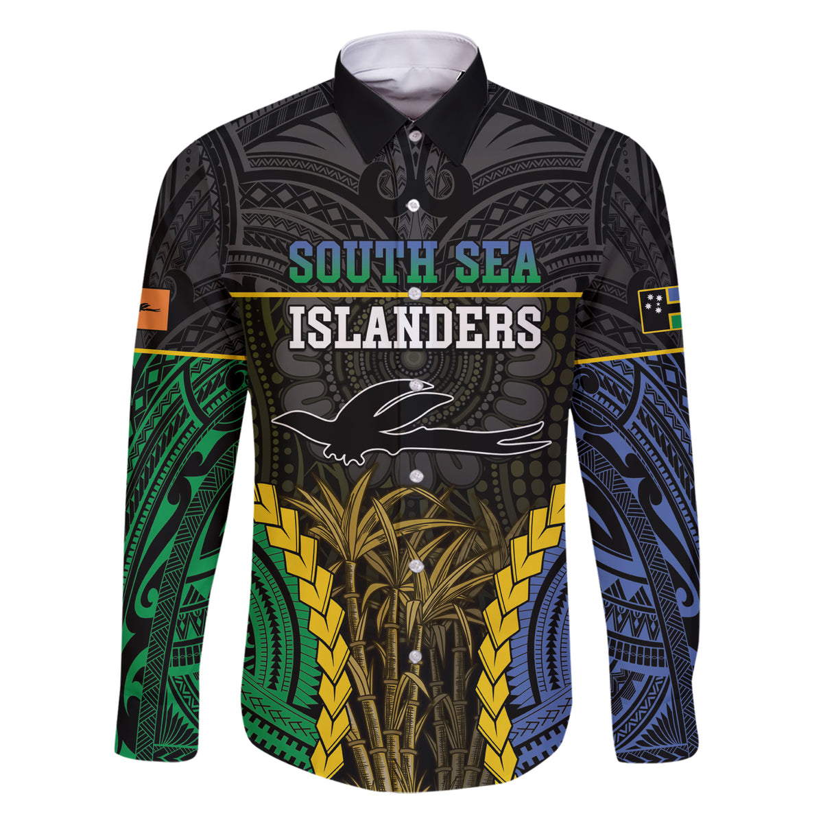 Personalised South Sea Islanders And New Ireland Family Matching Short Sleeve Bodycon Dress and Hawaiian Shirt Kanakas Polynesian Pattern