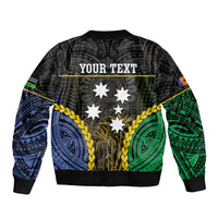 Personalised South Sea Islanders And New Ireland Sleeve Zip Bomber Jacket Kanakas Polynesian Pattern