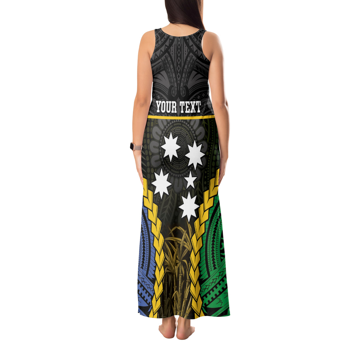Personalised South Sea Islanders And New Ireland Tank Maxi Dress Kanakas Polynesian Pattern