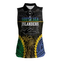 Personalised South Sea Islanders And New Ireland Women Sleeveless Polo Shirt Kanakas Polynesian Pattern