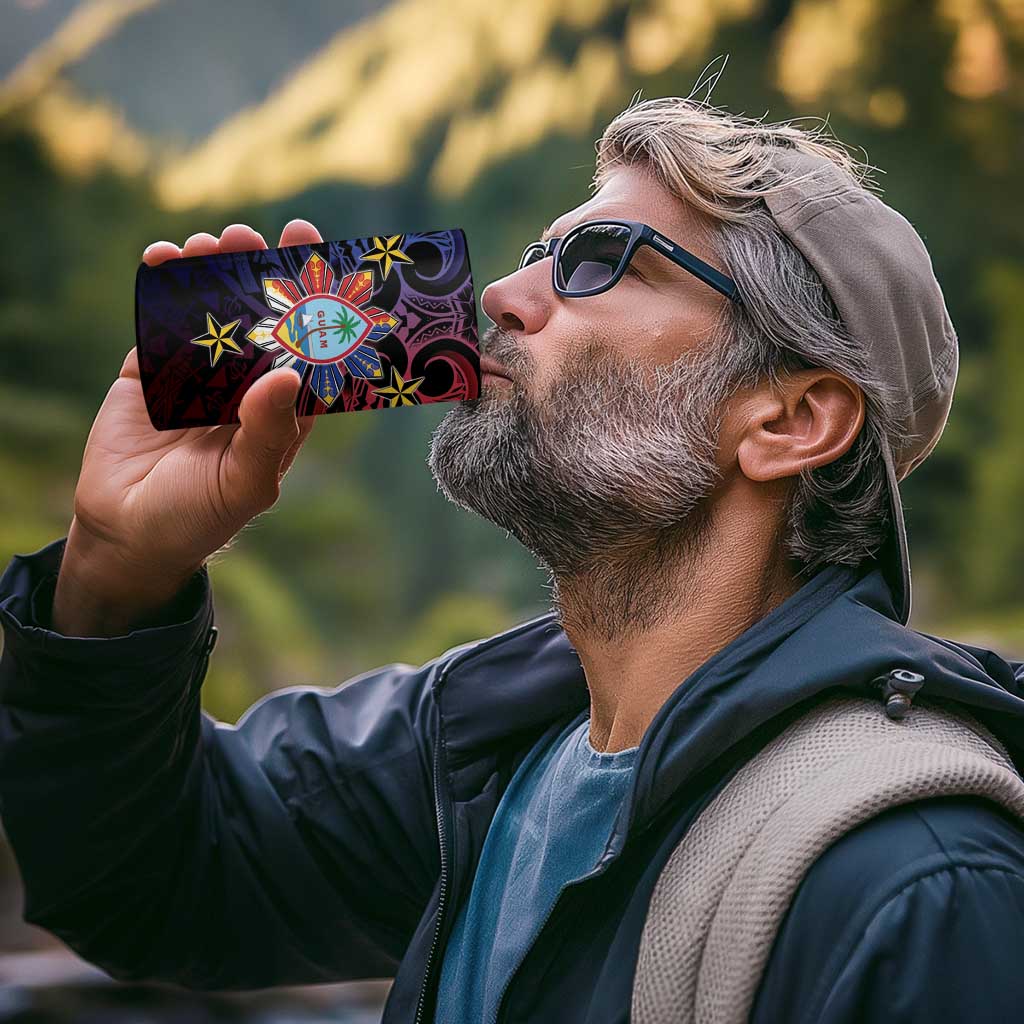 Philippines Guam 4 in 1 Can Cooler Tumbler Filipino Sun With Guaman Seal