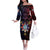 Philippines Guam Off The Shoulder Long Sleeve Dress Filipino Sun With Guaman Seal