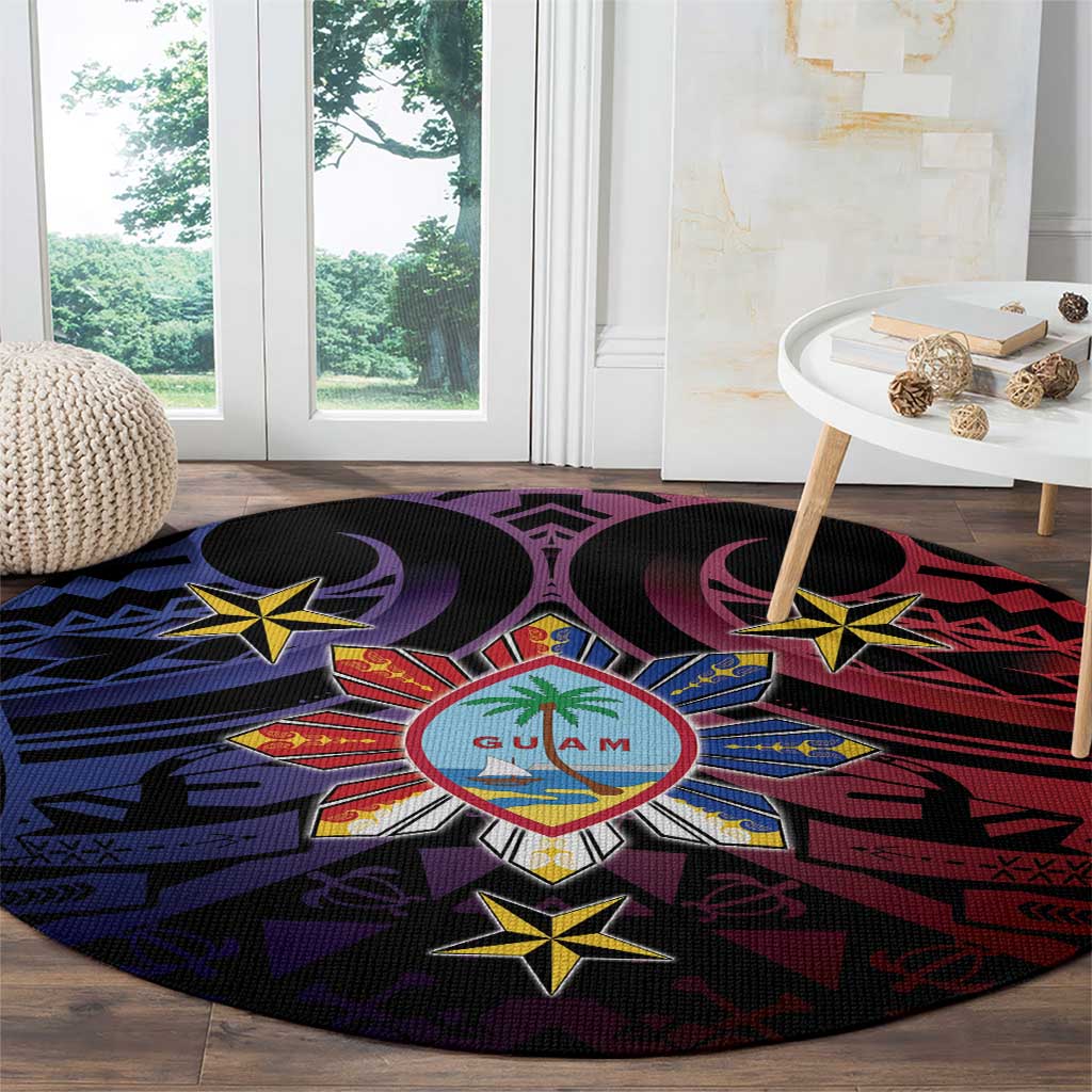 Philippines Guam Round Carpet Filipino Sun With Guaman Seal