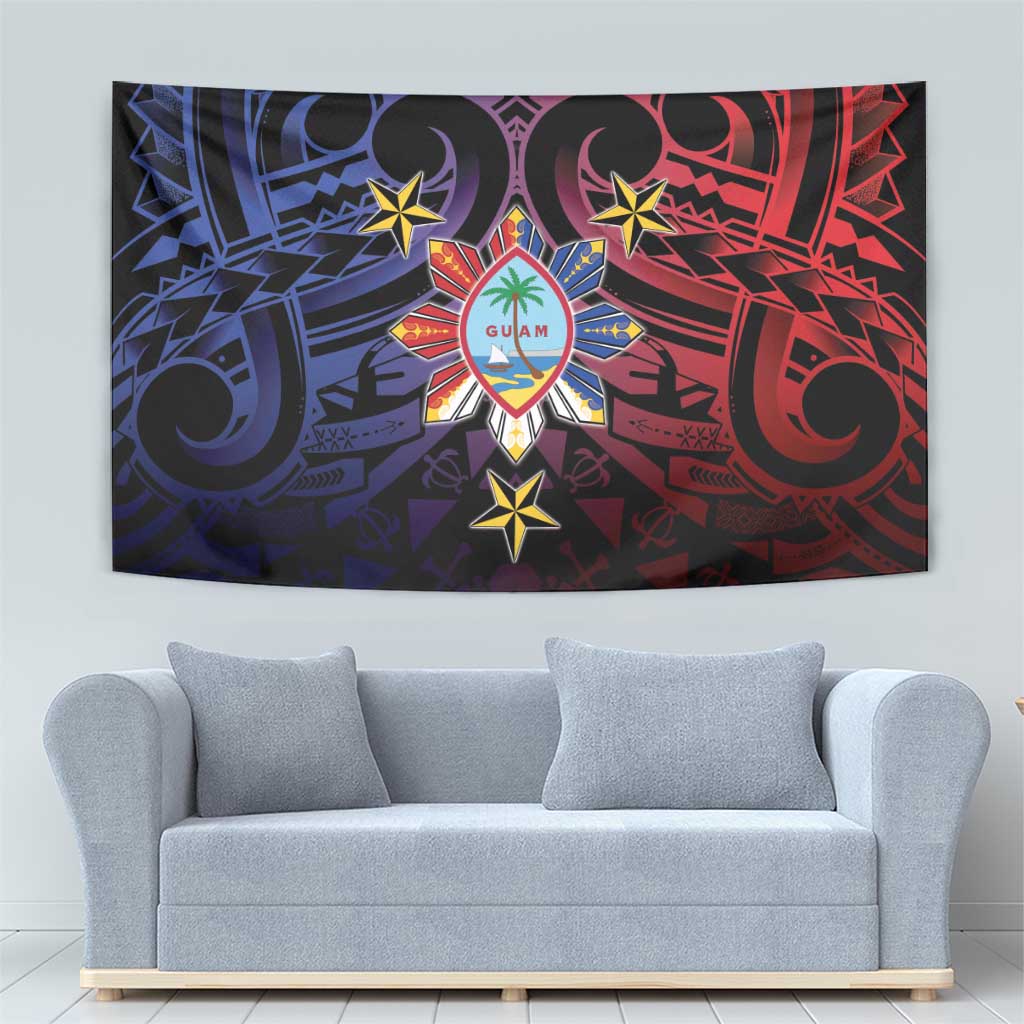 Philippines Guam Tapestry Filipino Sun With Guaman Seal