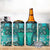 Fiji Born Indian 4 in 1 Can Cooler Tumbler Palm Paisley With Tapa Pattern