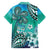 Fiji Born Indian Family Matching Off Shoulder Maxi Dress and Hawaiian Shirt Palm Paisley With Tapa Pattern
