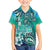 Fiji Born Indian Family Matching Puletasi and Hawaiian Shirt Palm Paisley With Tapa Pattern