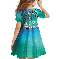 Fiji Born Indian Family Matching Short Sleeve Bodycon Dress and Hawaiian Shirt Palm Paisley With Tapa Pattern