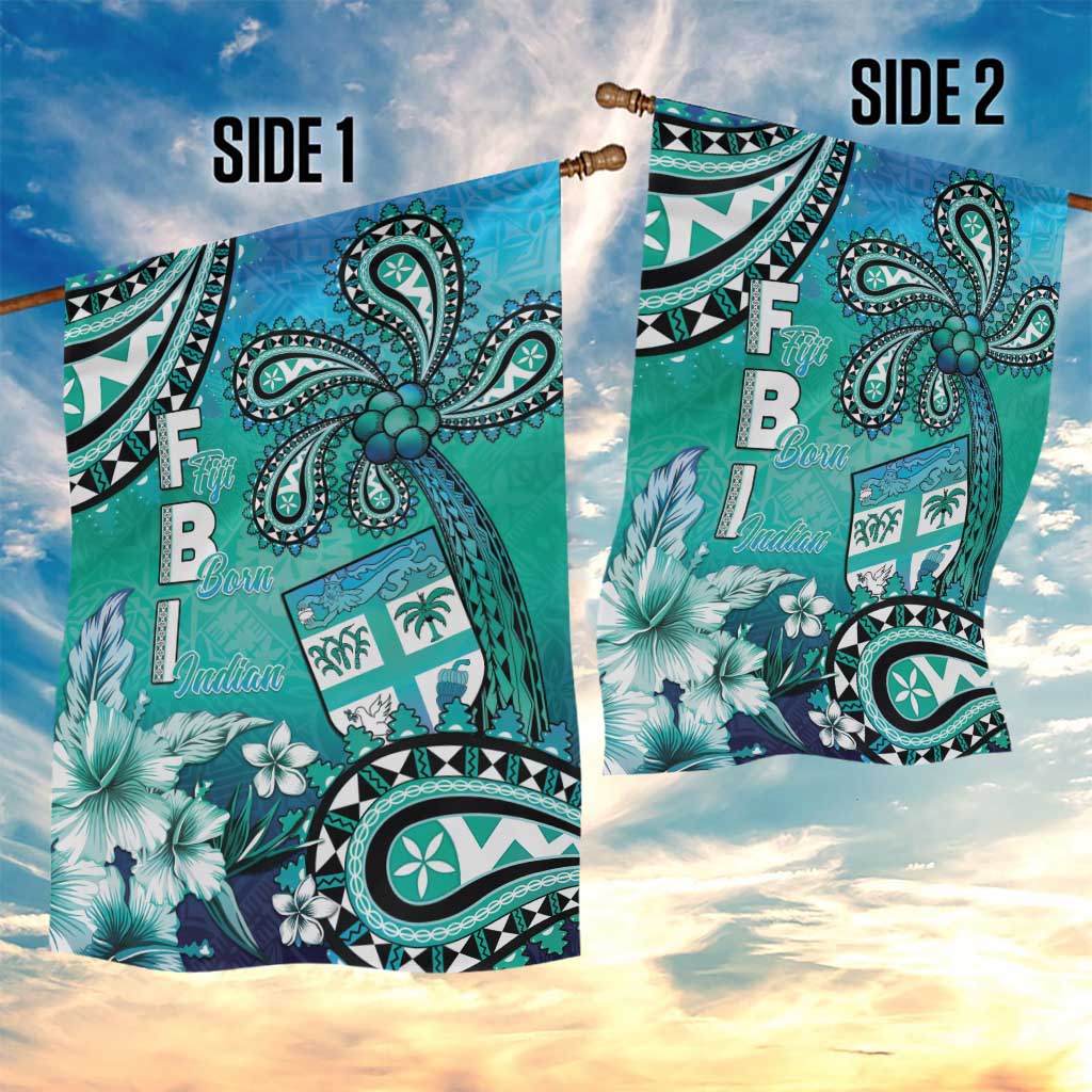 Fiji Born Indian Garden Flag Palm Paisley With Tapa Pattern