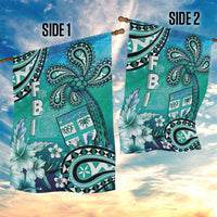 Fiji Born Indian Garden Flag Palm Paisley With Tapa Pattern