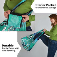 Fiji Born Indian Grocery Bag Palm Paisley With Tapa Pattern