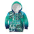 Fiji Born Indian Kid Hoodie Palm Paisley With Tapa Pattern
