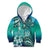 Fiji Born Indian Kid Hoodie Palm Paisley With Tapa Pattern