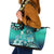 Fiji Born Indian Leather Tote Bag Palm Paisley With Tapa Pattern