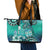 Fiji Born Indian Leather Tote Bag Palm Paisley With Tapa Pattern