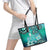 Fiji Born Indian Leather Tote Bag Palm Paisley With Tapa Pattern
