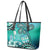 Fiji Born Indian Leather Tote Bag Palm Paisley With Tapa Pattern