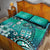 Fiji Born Indian Quilt Bed Set Palm Paisley With Tapa Pattern