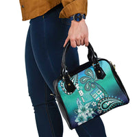 Fiji Born Indian Shoulder Handbag Palm Paisley With Tapa Pattern