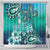 Fiji Born Indian Shower Curtain Palm Paisley With Tapa Pattern