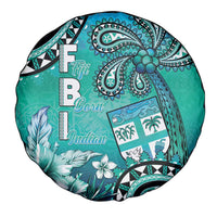 Fiji Born Indian Spare Tire Cover Palm Paisley With Tapa Pattern