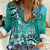 Fiji Born Indian Women Casual Shirt Palm Paisley With Tapa Pattern