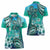 Fiji Born Indian Women Polo Shirt Palm Paisley With Tapa Pattern