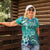 Fiji Born Indian Women Polo Shirt Palm Paisley With Tapa Pattern