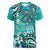 Fiji Born Indian Women V-Neck T-Shirt Palm Paisley With Tapa Pattern