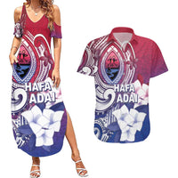 Guam Gadao Couples Matching Summer Maxi Dress and Hawaiian Shirt Hafa Adai Micronesian Tribal Pattern