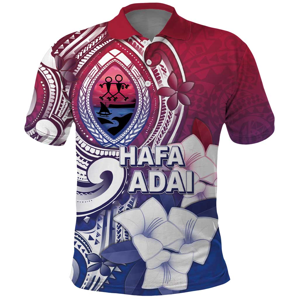 Guam Gadao Polo Shirt Hafa Adai Micronesian Tribal Pattern LT05 Red - Polynesian Pride