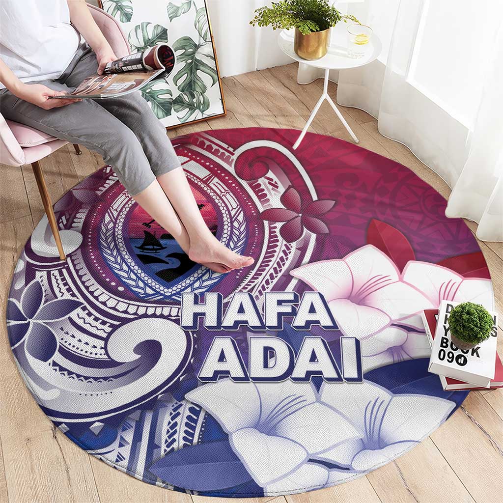 Guam Gadao Round Carpet Hafa Adai Micronesian Tribal Pattern